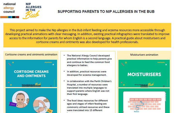 Supporting parents to Nip allergies in the Bub conference poster